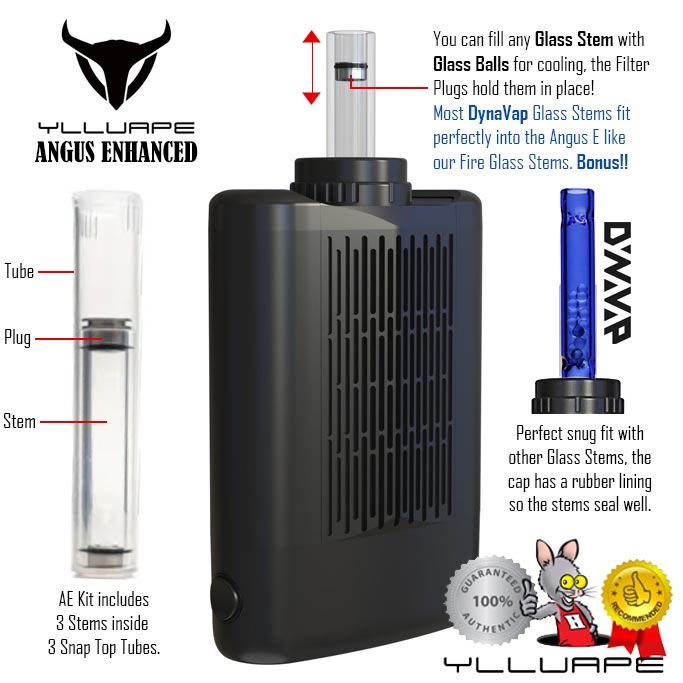 Diagram of Yllvape Stem Plugs in Glass Stem Angus Enhanced NZ