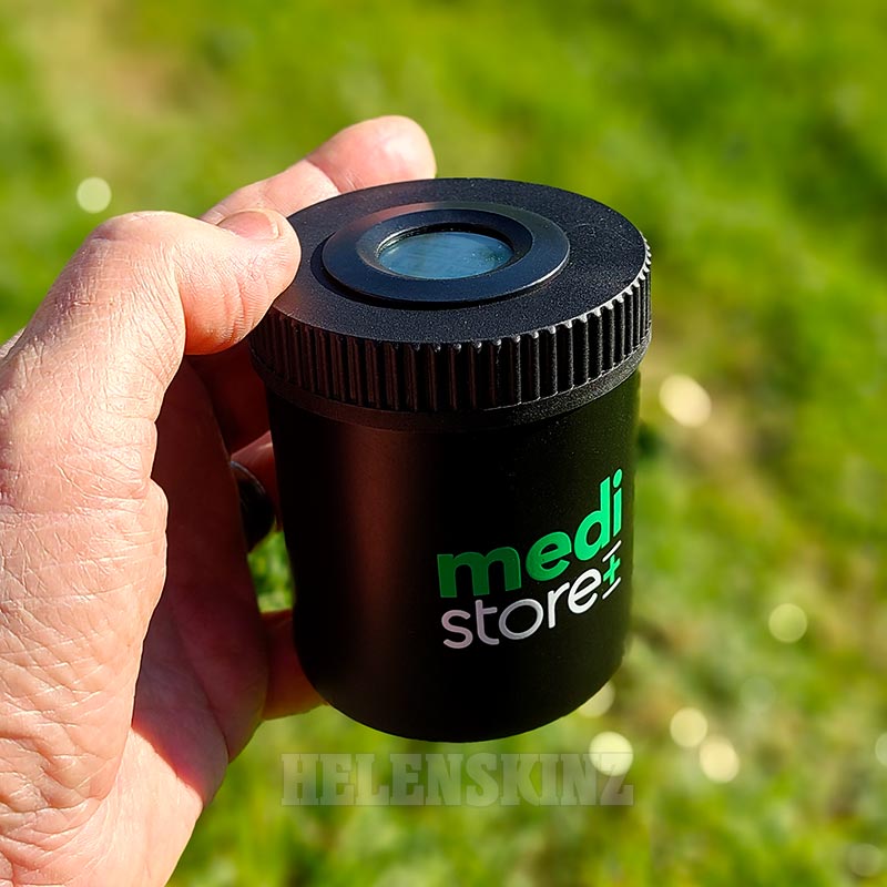 Showing the lid on the MediStore Glass Storage Jar 250ml NZ